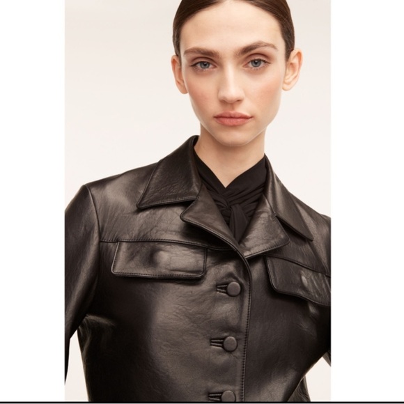 Rebecca Taylor Women’s Cropped Black Leather Jacket, Size 10, NWT - Picture 4 of 4